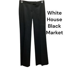 WHITE HOUSE BLACK MARKET BLACK SLACKS SIZE 4 WITH 32” INSEAM GENTLY WORN